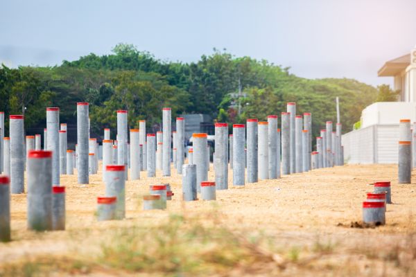 Concrete Pile Installation in Powell